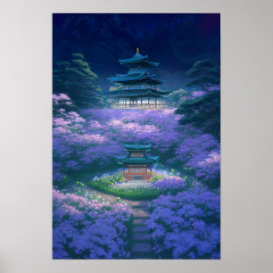 Affiche Un crépuscule au temple de Hilltop