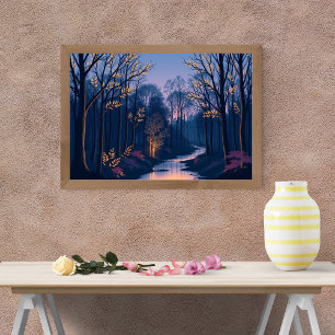 Affiche Un crépuscule paisible dans la forêt enchantée