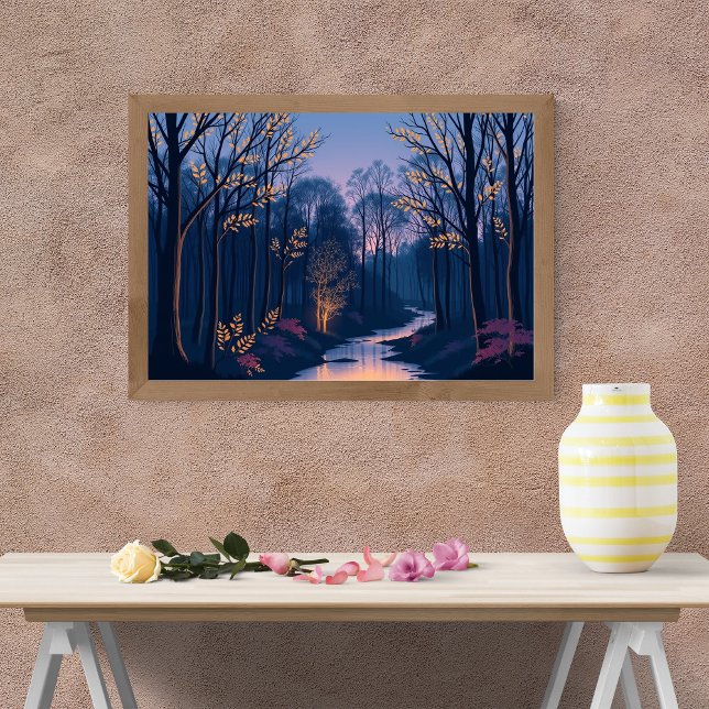 Affiche Un crépuscule paisible dans la forêt enchantée (Créateur téléchargé)