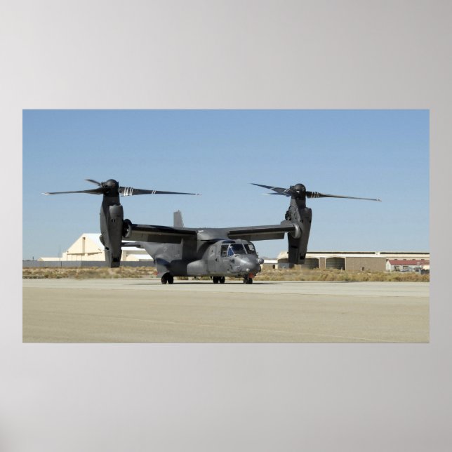 Affiche Un CV-22 Osprey se prépare au décollage (Devant)