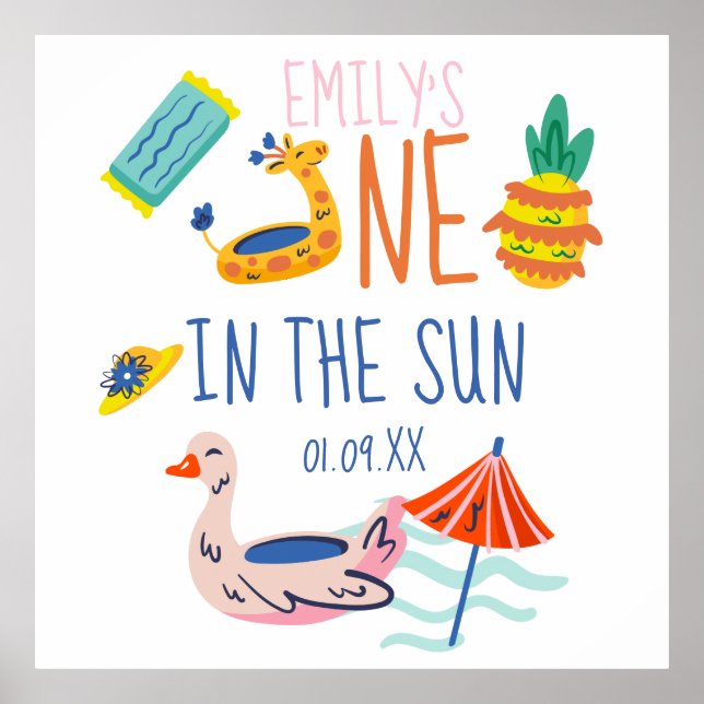 Affiche Un dans le soleil pour la fête d'anniversaire de p (Devant)