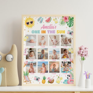 Affiche Un dans le soleil Signe de photo d'anniversaire ja