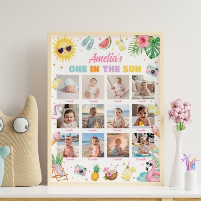 Affiche Un dans le soleil Signe de photo d'anniversaire ja (Créateur téléchargé)
