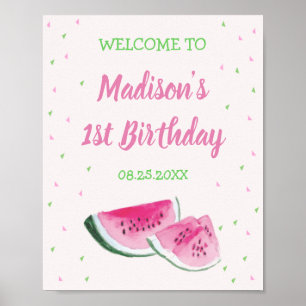 Affiche Un dans un Melon mignon accueil premier anniversai