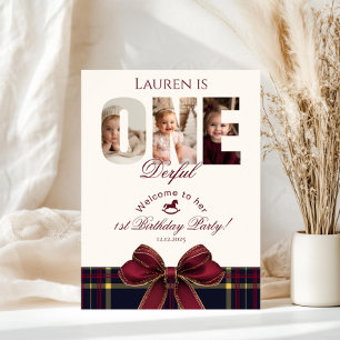 Affiche Un Derful 1st BIrthday Preppy Plaid Welcome