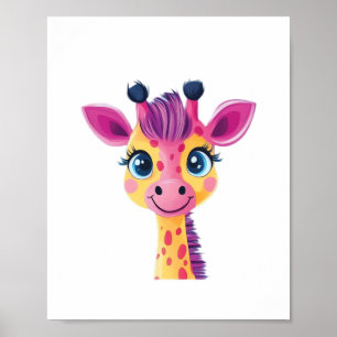 Affiche Un design joyeux et fantaisiste d'un jeune girafe