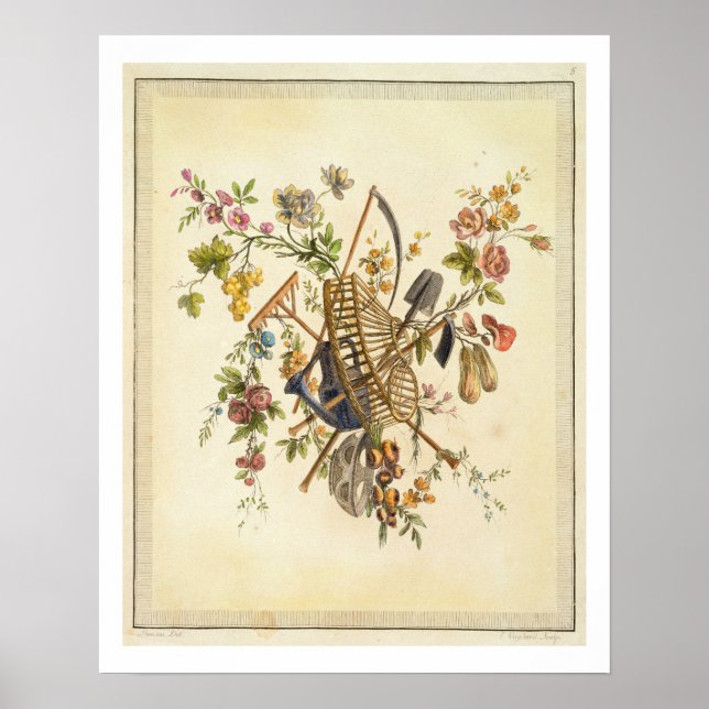 Affiche Un design textile de jardin, de 'Oeuvre nomun (Devant)