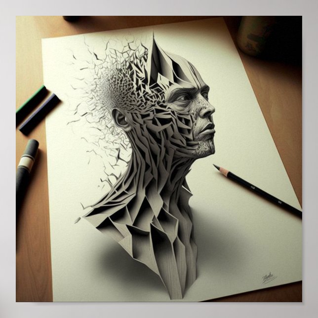 Affiche Un dessin d'art contemporain (Devant)