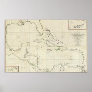 Affiche Un diagramme général des Antilles