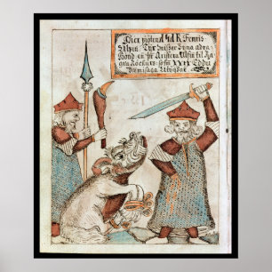 Affiche Un dieu Tyr des norses perdant sa main au loup
