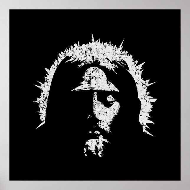 Affiche Un Dieu | Visage de Jésus (Devant)