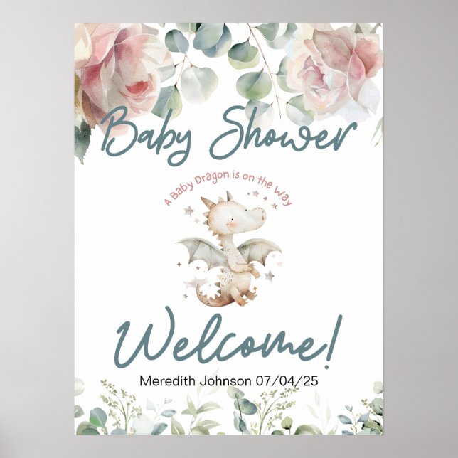 Affiche Un Dragon Bébé est sur le chemin Baby Welcome pann (Devant)