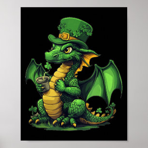 Affiche Un dragon joyeux dans un look de St-Patrick