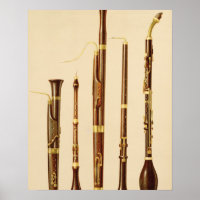 Un dulcien, un hautbois, un basson, un hautbois de