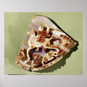 Affiche Un empereur triomphant piétinant des barbares