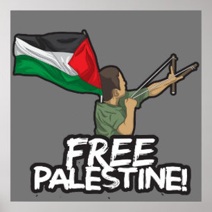 Affiche Un enfant-drapeau du Résister Palestinien Liberté 