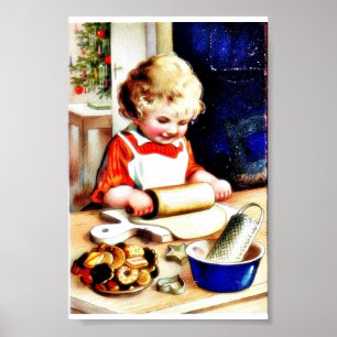 Affiche Un enfant faisant le chapathi