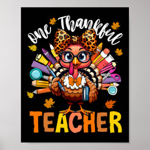 Affiche Un enseignant reconnaissant Thanksgiving dinde mig