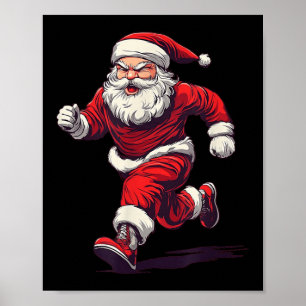 Affiche Un Équipement De Père Noël Pour Jogging Et Xmas