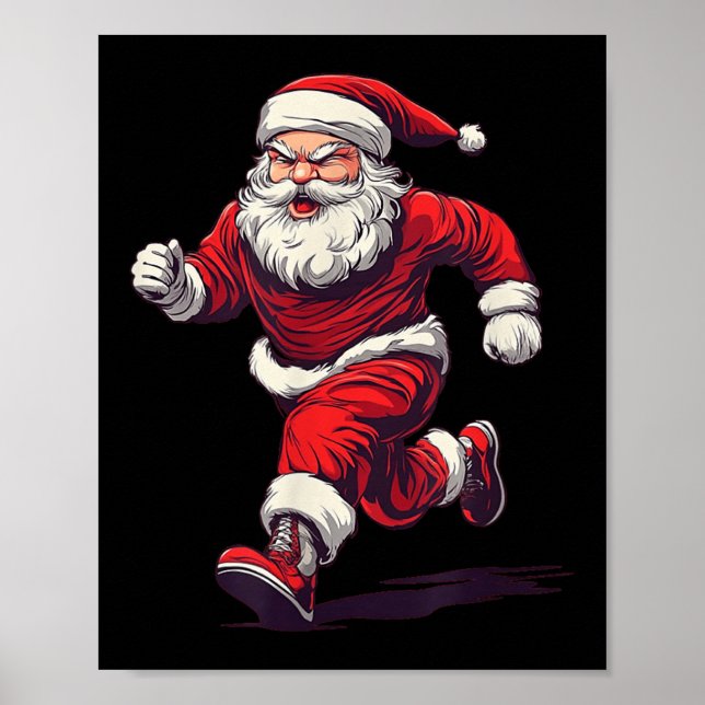 Affiche Un Équipement De Père Noël Pour Jogging Et Xmas (Devant)