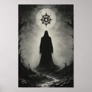 Affiche Un fantôme démon maudit devant son symbole roi