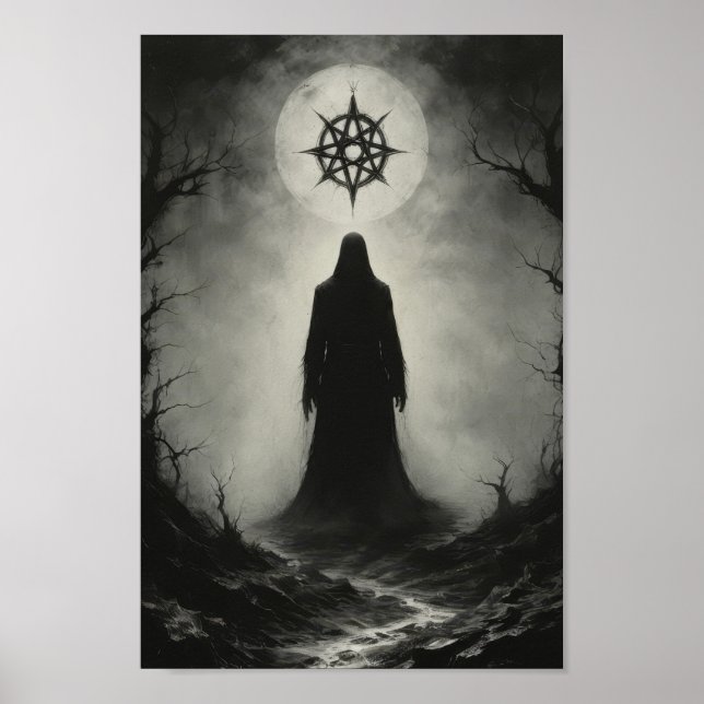 Affiche Un fantôme démon maudit devant son symbole roi (Devant)