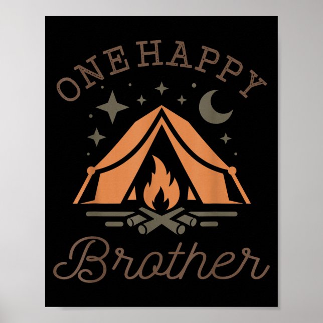 Affiche Un frère campeur heureux 1er anniversaire camping (Devant)