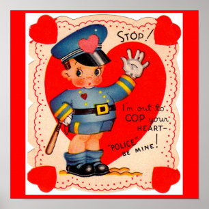 Affiche Un garçon de la police des années 1930 Valentine