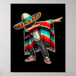 Affiche Un Garçon Mexicain Dabbing Poncho Funny Cinco De M