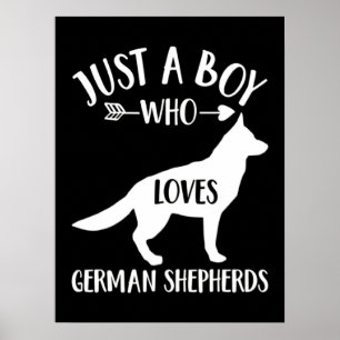 Affiche Un garçon qui aime le berger allemand