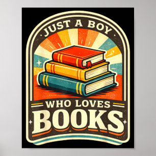 Affiche Un garçon qui aime les livres bibliophile drôle bi
