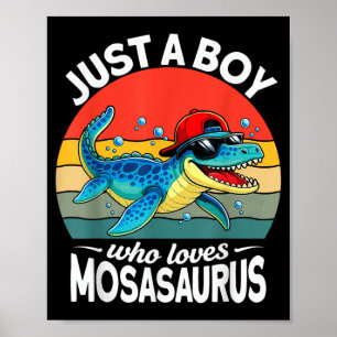 Affiche Un garçon qui aime Mosasaurus Drôle Enfants Tout-p