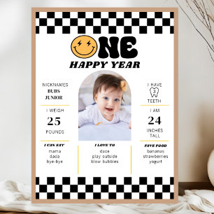 Affiche Un gars heureux 1er anniversaire Première fête d'a