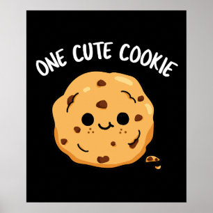 Affiche Un gâteau Cookie Funny Food Pun Dark BG