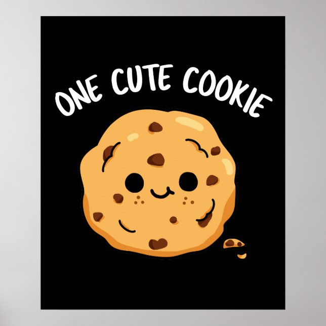 Affiche Un gâteau Cookie Funny Food Pun Dark BG (Devant)