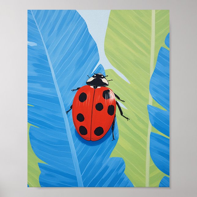 Affiche Un Gobusier Rouge Et Bleu Captivant (Devant)