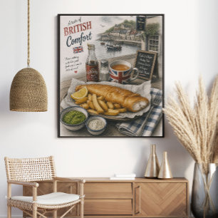 Affiche Un goût de réconfort britannique Poisson traditi