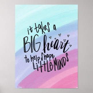 Affiche Un grand coeur pour aider à façonner Little Minds