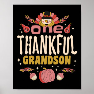 Affiche Un Grandson Remercié Tee Automne Thanksgiving Auto