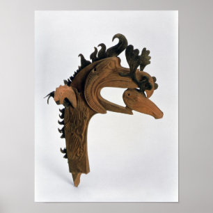 Affiche Un griffon tenant un cerf commun dans son bec