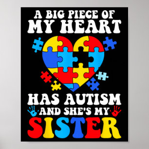 Affiche Un Gros Morceau De Mon Coeur A L'Autisme Et C'Est 