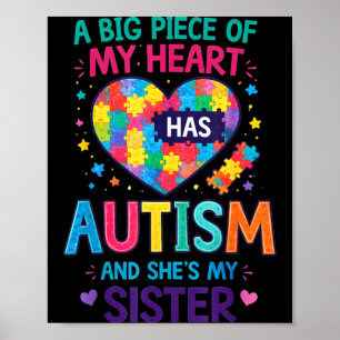 Affiche Un Gros Morceau de Mon Cœur a l'Autisme et c'est M