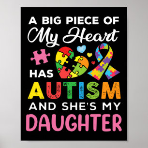 Affiche Un Gros Morceau De Mon Coeur A L'Autisme Et Elle E