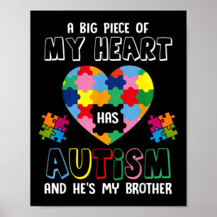 Affiche Un Gros Morceau De Mon Coeur A L'Autisme Et Il A M