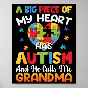 Affiche Un Gros Morceau De Mon Coeur A L'Autisme Et Il M'A