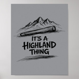Affiche Un guerrier des Highlands lance de caber Jeux des
