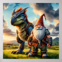 Un guerrier nome posant avec son Dragon