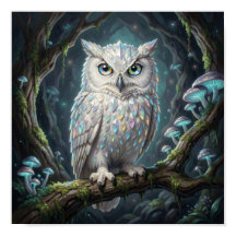 Un hibou blanc brillant