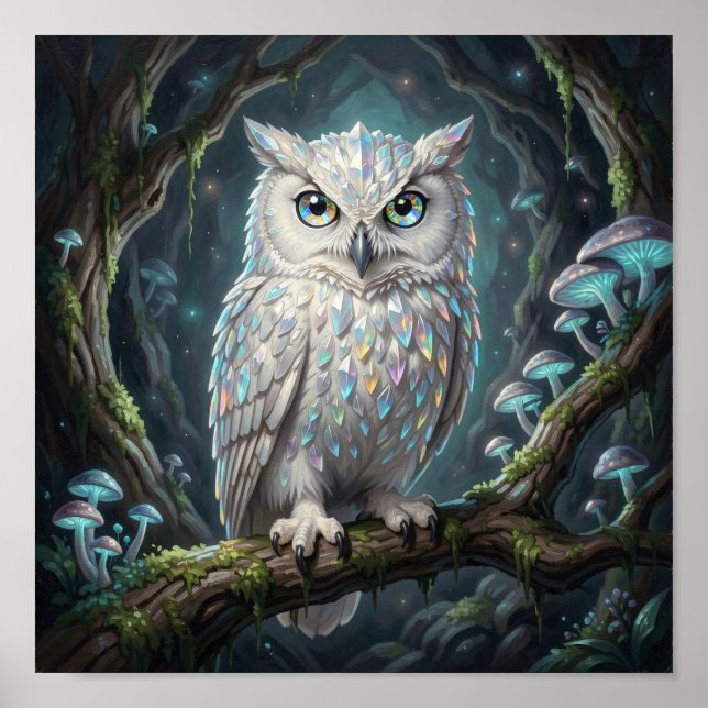 Affiche Un hibou blanc brillant (Devant)
