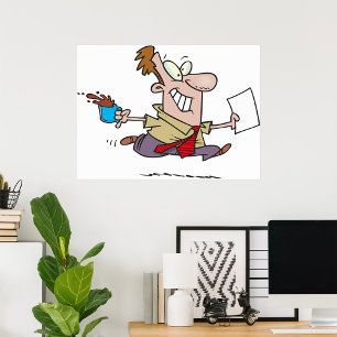 Affiche Un Homme Coule Avec Du Café